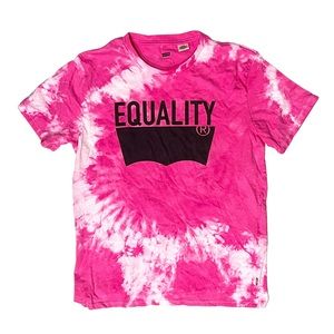 Custom Pink Tie Dye Levi’s Equality T-Shirt Women’s Size S